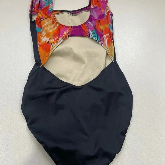 Class In Leotard Size Small Black and Floral Cap Sleeve - Picture 3 of 4